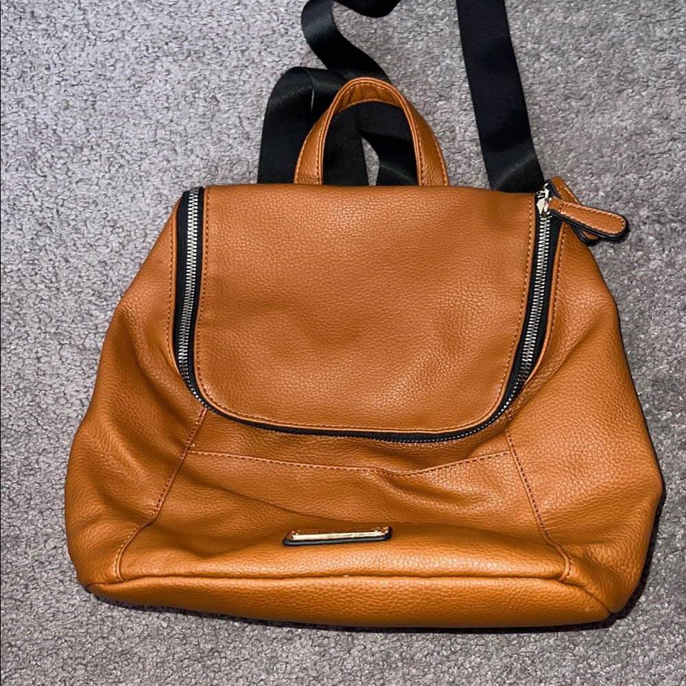 London Fog Tan Leather Backpack